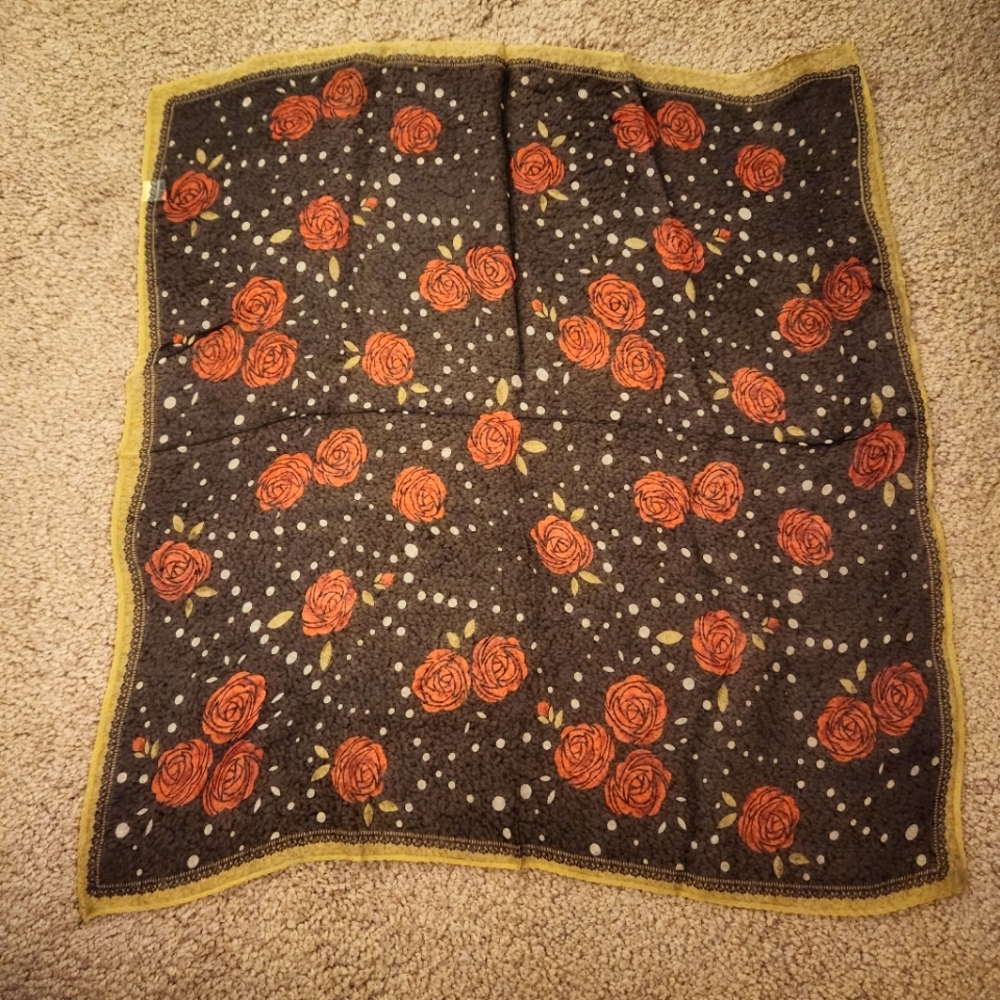 Brand New Rose Silk Square Scarf